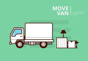 Verschieben von Van oder LKW. Transport oder Lieferung Illustration. vektor