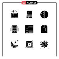 uppsättning av 9 modern ui ikoner symboler tecken för möbel hud skydd mobil hud hud redigerbar vektor design element
