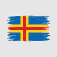 Aland-Inseln Flaggenpinsel vektor