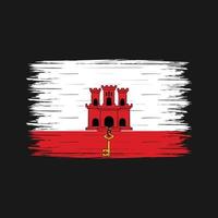 Bürste der Gibraltar-Flagge vektor