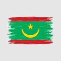 Mauretanien Flaggenpinsel vektor