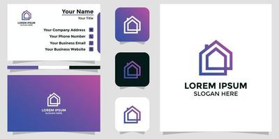 Home-Design-Logo und Branding-Karte vektor