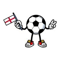 Fußball-Fußball-Maskottchen mit England-Flagge vektor