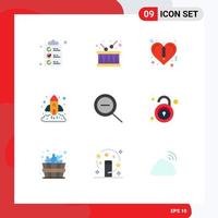 uppsättning av 9 modern ui ikoner symboler tecken för zoom börja hjärta raket Diagram redigerbar vektor design element