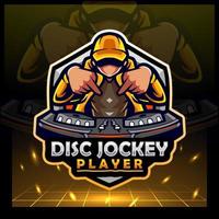 Discjockey-Maskottchen. E-Sport-Logo-Design vektor