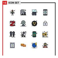 uppsättning av 16 modern ui ikoner symboler tecken för kläder Tillbehör bärbar dator smartphone mobil redigerbar kreativ vektor design element