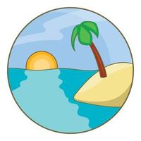 tropische ozeaninsel mit palmensymbol vektor