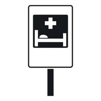 Symbol des Krankenhaus-Verkehrsschild-Symbols, einfachen Stil vektor