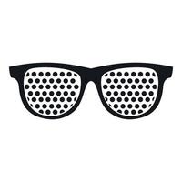 svart nålhål glasögon ikon, enkel stil vektor