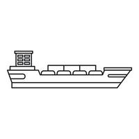frakt fartyg ikon, översikt stil vektor