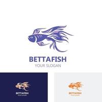 Betta Fisch moderne Logo-Stil-Design-Vektor-Illustration vektor