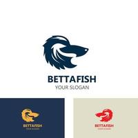 Betta Fisch moderne Logo-Stil-Design-Vektor-Illustration vektor