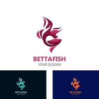 Betta Fisch moderne Logo-Stil-Design-Vektor-Illustration vektor