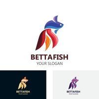 betta fisk modern logotyp stil design vektor illustration