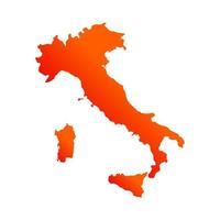 Italien Karte Silhouette mit Flagge auf weißem Hintergrund
