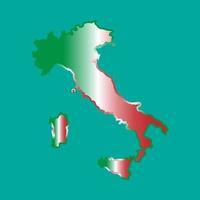 Italien Karte Flagge Vektor Silhouette Hintergrund