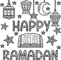 Fröhlicher Ramadan zum Ausmalen für Kinder vektor