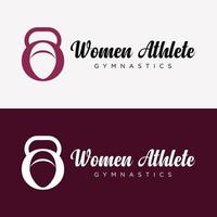 set Kettlebell Symbol Fitness Gymnastik Pilates Spa Yoga Frau Studio Markenidentität Logo Design Vektor