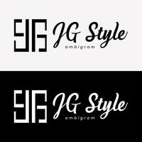 buchstabe jg 96 monogramm alphabet moderner stil elegant luxus symbol symbol markenidentität logo design vektor