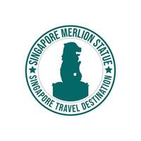 singapore de merlion historisk staty arkitektur resa destination vektor