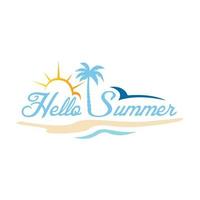 Hej sommar logotyp vektor design illustration