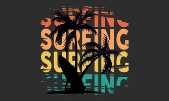 surfing paradis typografi t-shirt design. motiverande surfing typografi t-shirt kreativ ungar, och surfing tema vektor illustration.