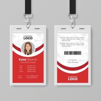 elegante rot-weiße ID-Karten-Designvorlage vektor