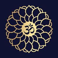 about hindu religiös symbol med blomma mandala vektor