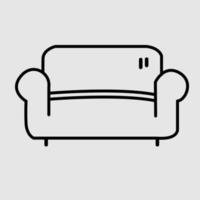 Sofa, Couchliniensymbol, Umrissvektorzeichen, Möbelsymbol, Logoillustration vektor