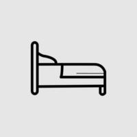 Bett flaches Symbol. Hotel-Flat-Symbol vektor