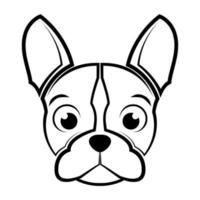 Schwarz-Weiß-Strichzeichnungen des Kopfes der französischen Bulldogge Gute Verwendung für Symbol Maskottchen Symbol Avatar Tattoo T-Shirt Design Logo oder jedes Design vektor