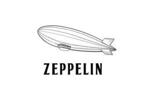 Vintage retro alter Zeppelin-Flugzeug-Logo-Design-Vektor vektor