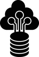 Cloud-Daten-Glyphe-Symbol vektor
