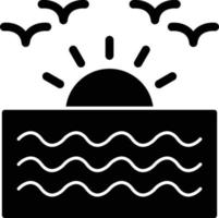 Sonnenaufgang-Glyphe-Symbol vektor