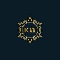 Buchstabe kw-Logo mit luxuriöser Goldvorlage. Eleganz-Logo-Vektorvorlage. vektor