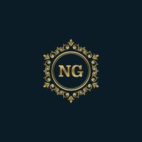 Buchstabe ng-Logo mit luxuriöser Goldvorlage. Eleganz-Logo-Vektorvorlage. vektor
