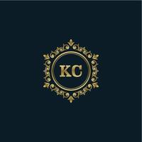 buchstabe kc logo mit luxusgoldvorlage. Eleganz-Logo-Vektorvorlage. vektor