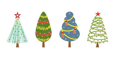 vektor - samling av jul träd. Semester, ny år, x'mas begrepp. kan vara använda sig av för skriva ut, märka, klistermärke eller dekorera några webb, kort, affisch, baner.