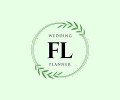 fl initialen brief hochzeit monogramm logos sammlung, handgezeichnete moderne minimalistische und florale vorlagen für einladungskarten, save the date, elegante identität für restaurant, boutique, café im vektor