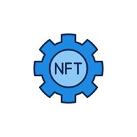 Farbiges Symbol für das nft-Zahnrad-Vektorkonzept. nicht fungibles Token-Symbol vektor