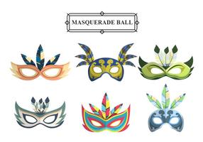 Bunte Maskerade Karnevals-Masken Vector Set