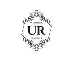 ur initialen brief hochzeitsmonogramm logos sammlung, handgezeichnete moderne minimalistische und florale vorlagen für einladungskarten, save the date, elegante identität für restaurant, boutique, café im vektor