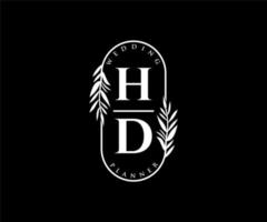 hd initialen brief hochzeitsmonogramm logos sammlung, handgezeichnete moderne minimalistische und florale vorlagen für einladungskarten, save the date, elegante identität für restaurant, boutique, café im vektor