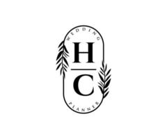 hc initialer brev bröllop monogram logotyper samling, hand dragen modern minimalistisk och blommig mallar för inbjudan kort, spara de datum, elegant identitet för restaurang, boutique, Kafé i vektor