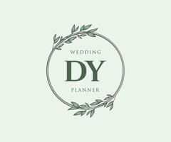 dy initialen brief hochzeit monogramm logos sammlung, handgezeichnete moderne minimalistische und florale vorlagen für einladungskarten, save the date, elegante identität für restaurant, boutique, café im vektor