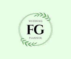 fg initialen brief hochzeitsmonogramm logos sammlung, handgezeichnete moderne minimalistische und florale vorlagen für einladungskarten, save the date, elegante identität für restaurant, boutique, café im vektor