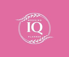 iq initialen brief hochzeitsmonogramm logos sammlung, handgezeichnete moderne minimalistische und florale vorlagen für einladungskarten, save the date, elegante identität für restaurant, boutique, café im vektor