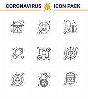 25 Coronavirus-Notfall-Iconset blaues Design wie Coronavirus-Schutz vermeiden Handkapsel virales Coronavirus 2019nov-Krankheitsvektor-Designelemente vektor