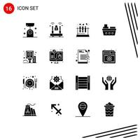 16 kreative Symbole moderne Zeichen und Symbole von Fahrzeugen Meeresschutz Boot Herz editierbare Vektordesign-Elemente vektor