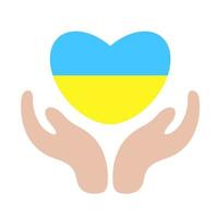 hjärtformade flagga av ukraina för konceptuell design. bön av ukraina. Nej krig. de begrepp av fred. vektor